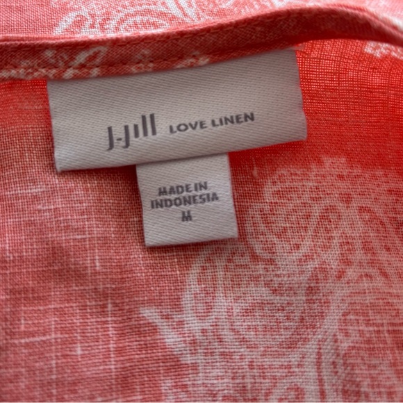 J Jill love linen dress with paisley print 100 percent linen size M - Picture 4 of 5